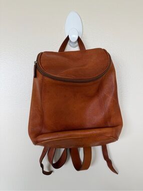 M. LONDON Cognac Leather Backpack